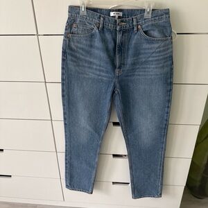 Re/Done Mid-Blue Straight Leg Jeans